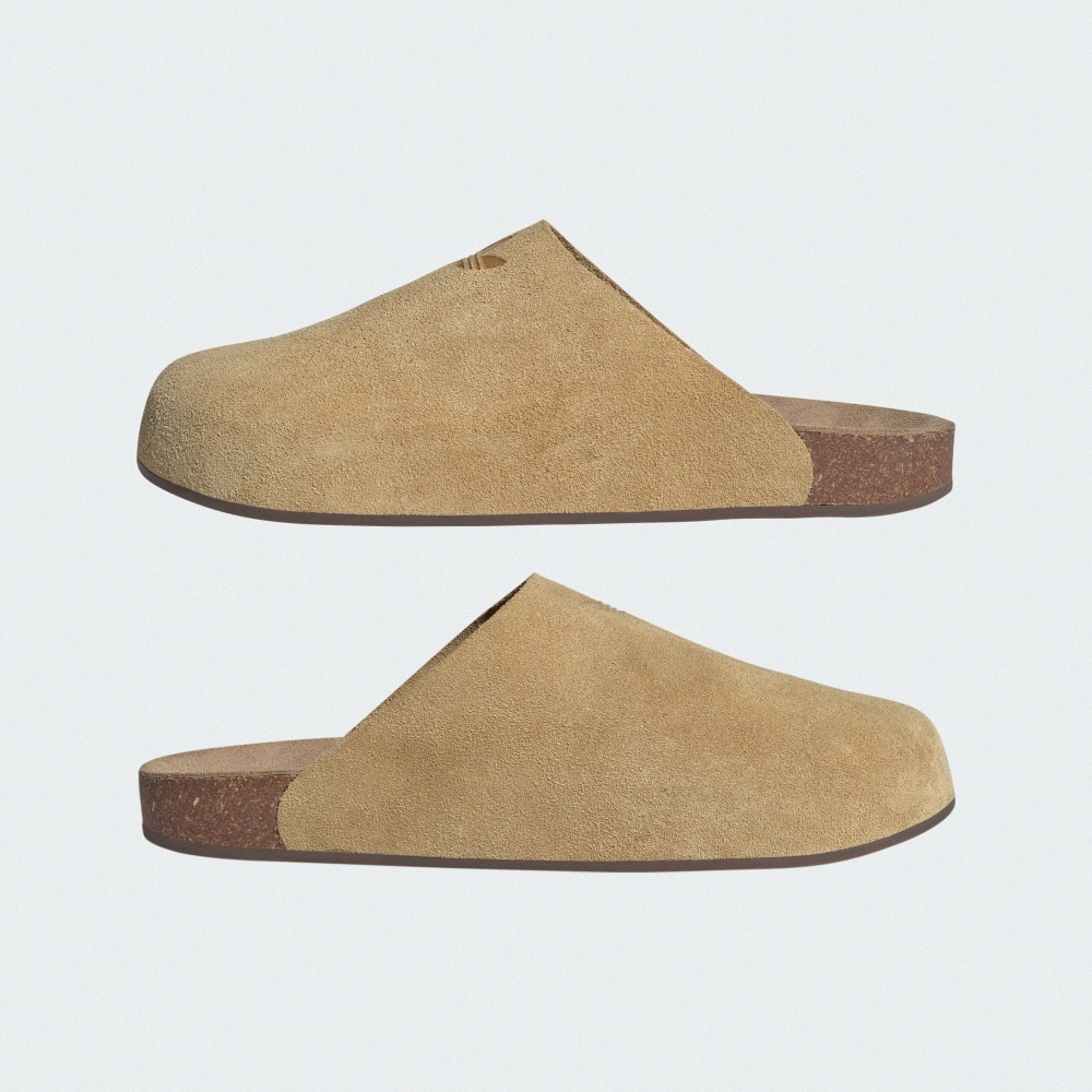 【 adidas ADIMULE 頂級麂皮拖鞋 - 淺棕 】