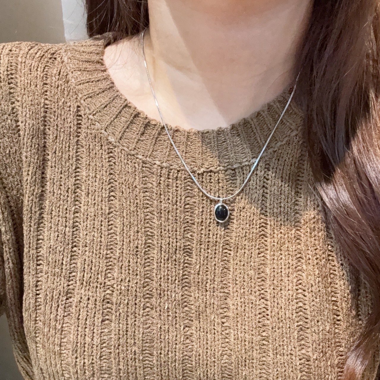 簡約橢圓醫療鋼項鍊