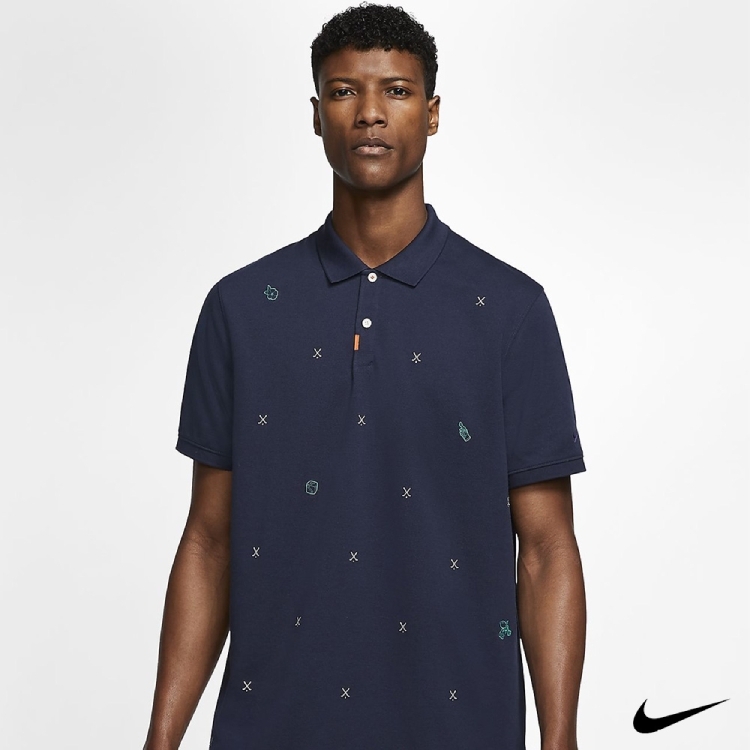 NIKE Polo 中性 經典幸運符號短袖Polo衫 藍/綠 CI9783-451