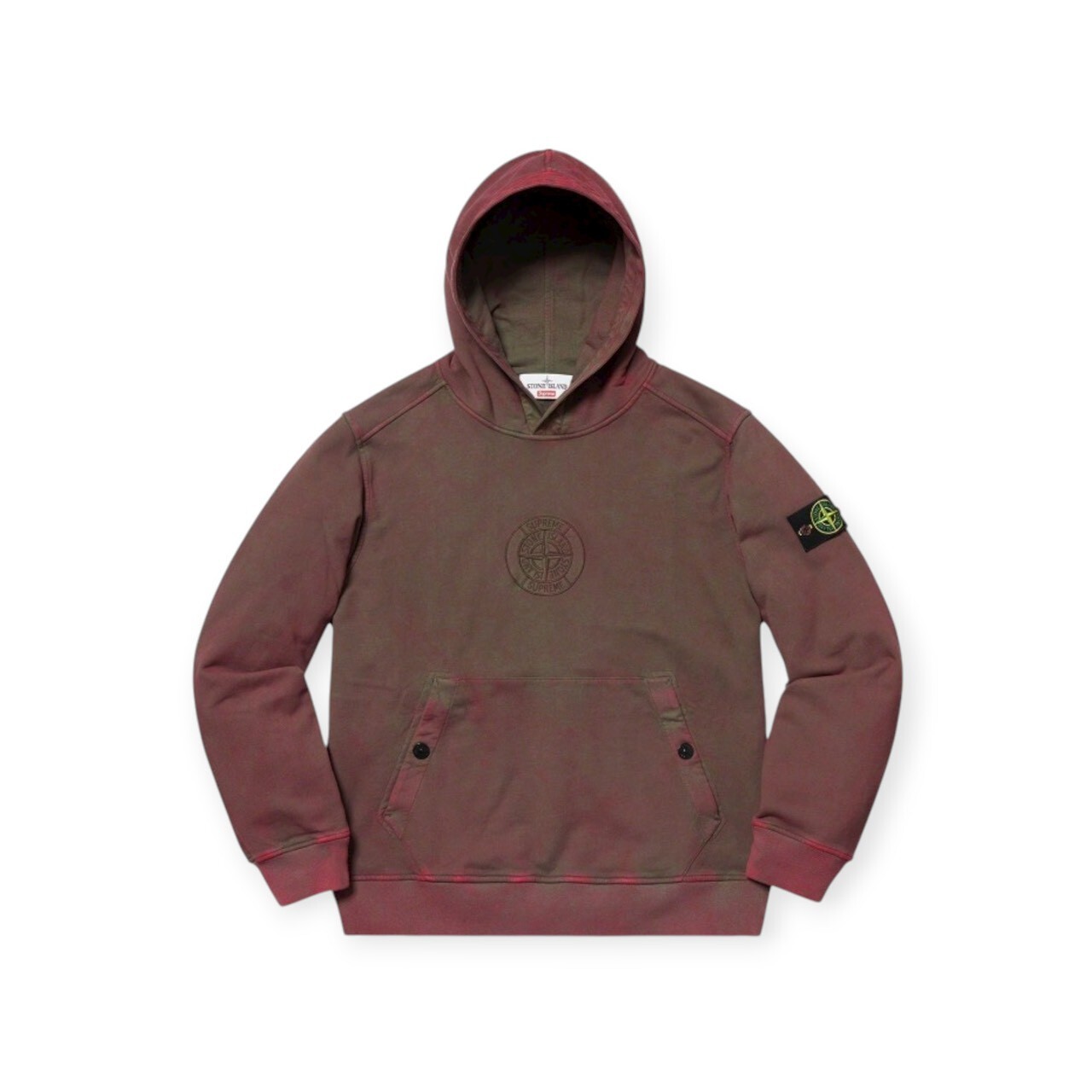 STONE ISLAND X SUPREME HOODED SWEATSHIRT FULL SIZE