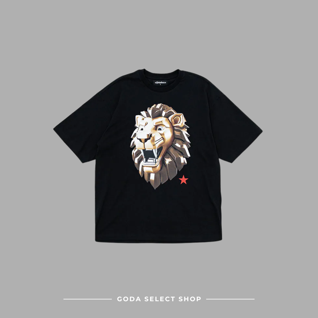 Gotnofears 3D LION HEAD OVERSIZED TEE 黑白兩色 3D金屬獅頭 寬版短袖上衣 10951643