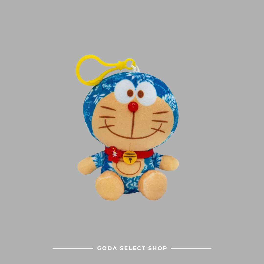 Doraemon® Plush 4" w/ Strap: Pattern 哆啦A夢 4英吋 熱帶圖案 吊飾