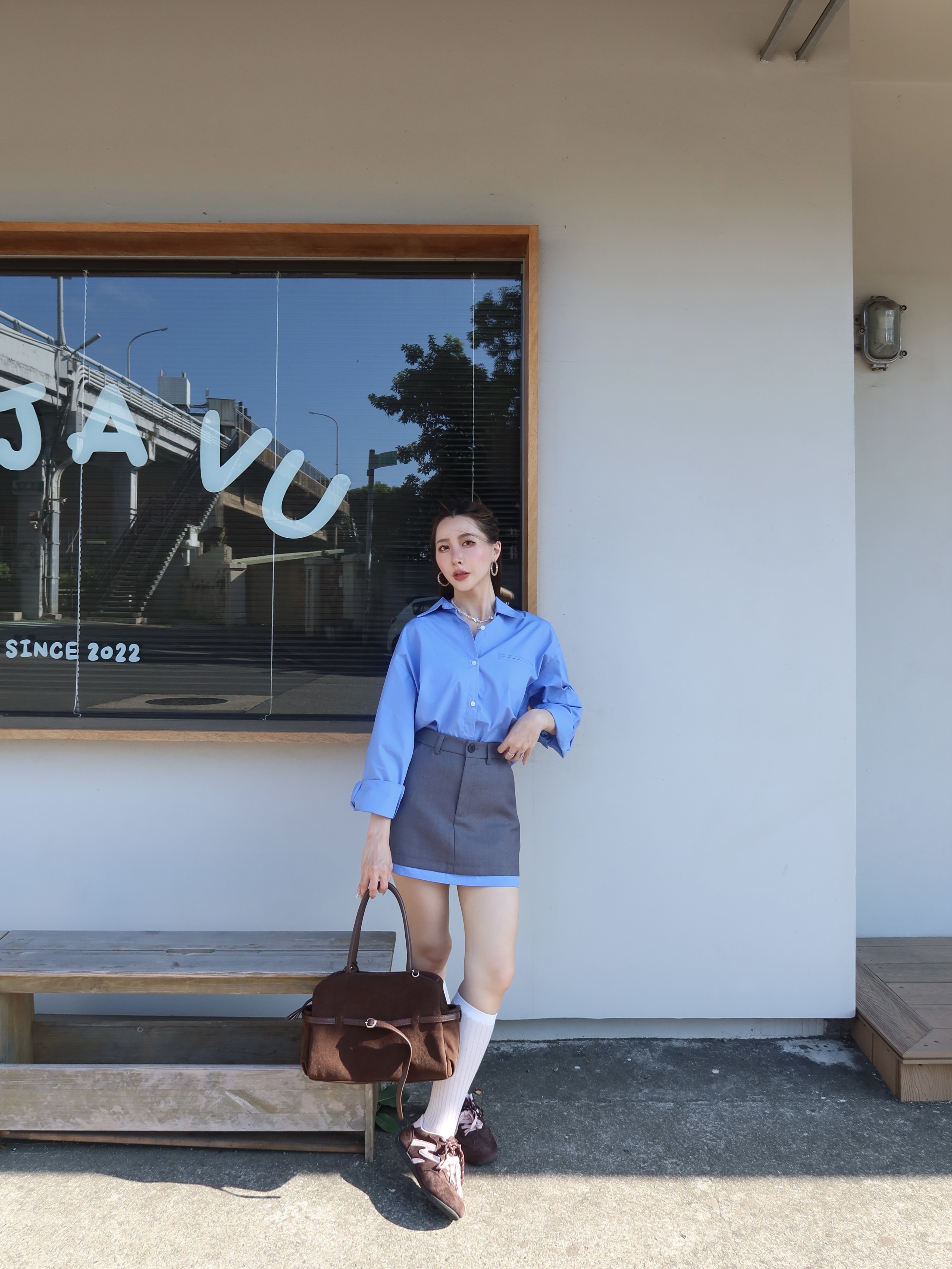 秋日必備單品🤎 麂皮面荔枝紋手提兩用包