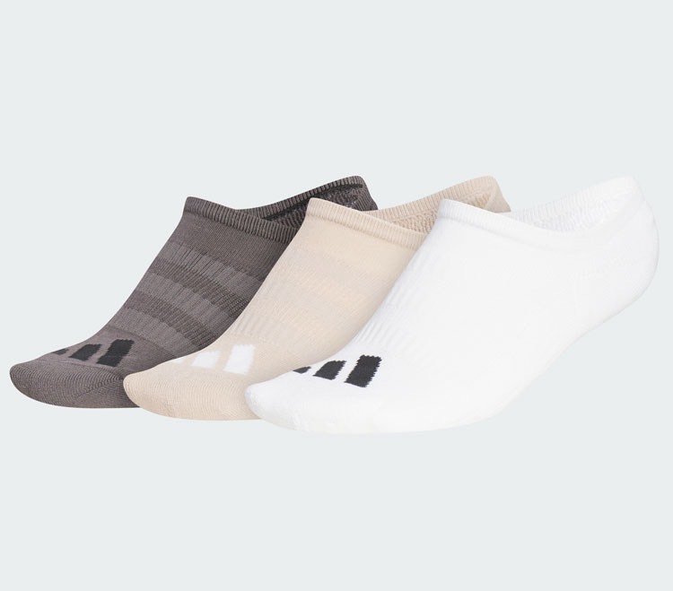 adidas 女用踝襪 #IQ2885, 白*1+粉*1+可可*1 (3雙一組)