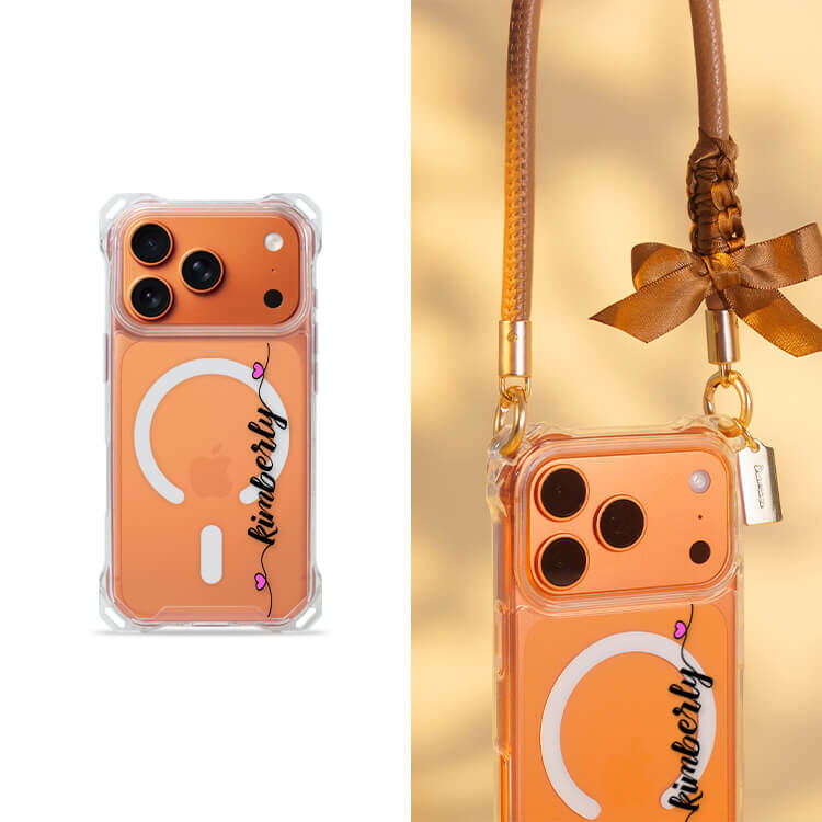 俏皮姓名 四角好掛殼 - 透明防摔掛繩殼 (MagSafe磁吸) iPhone手機殼