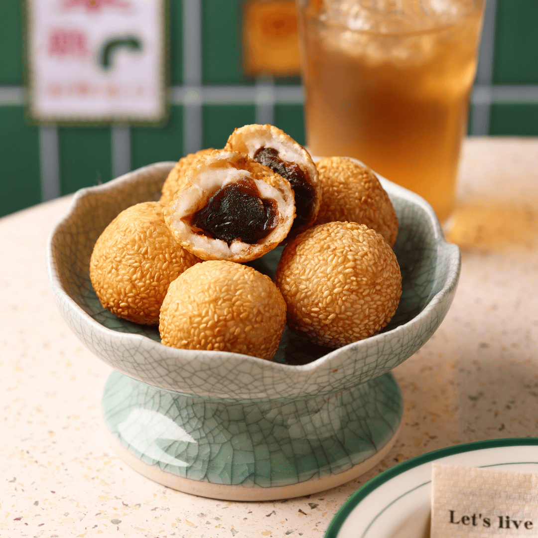 【心港點】香酥紅豆芝麻球/6入