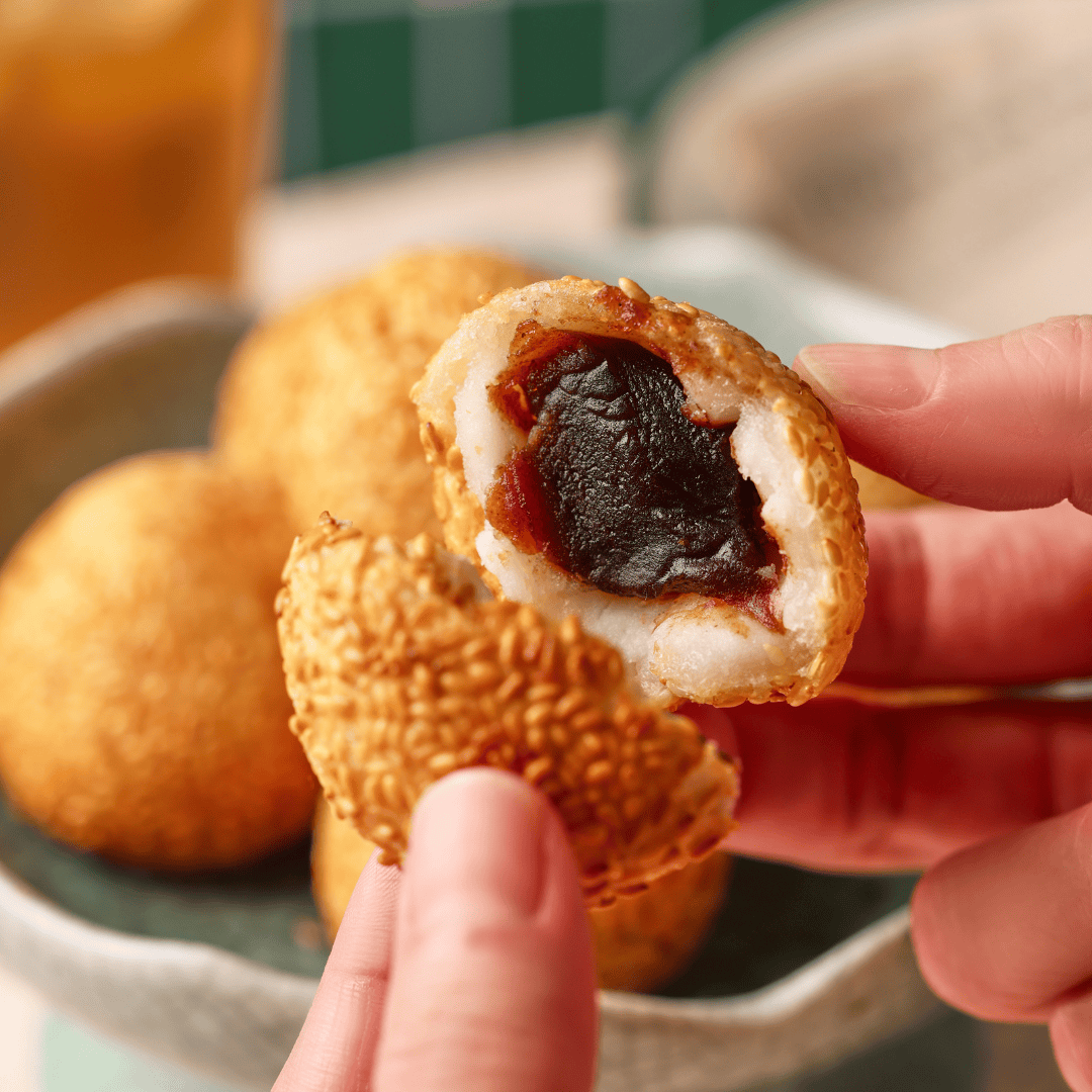 【心港點】香酥紅豆芝麻球/6入