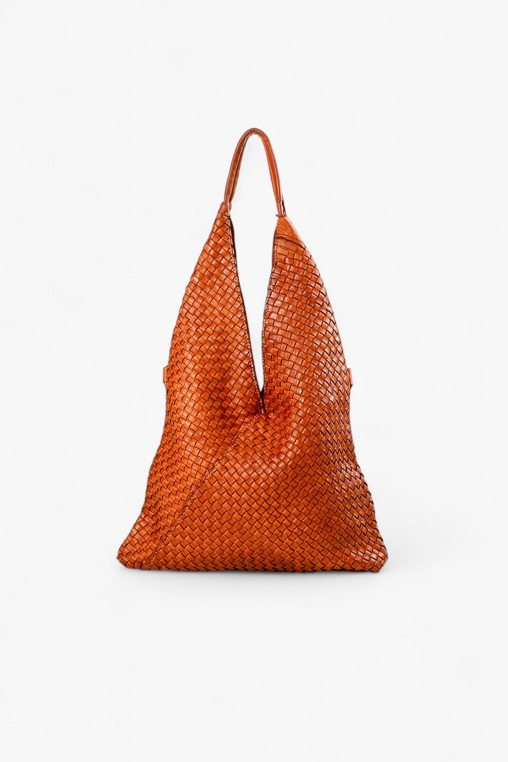 LORENA 編織交叉肩背包 棕色