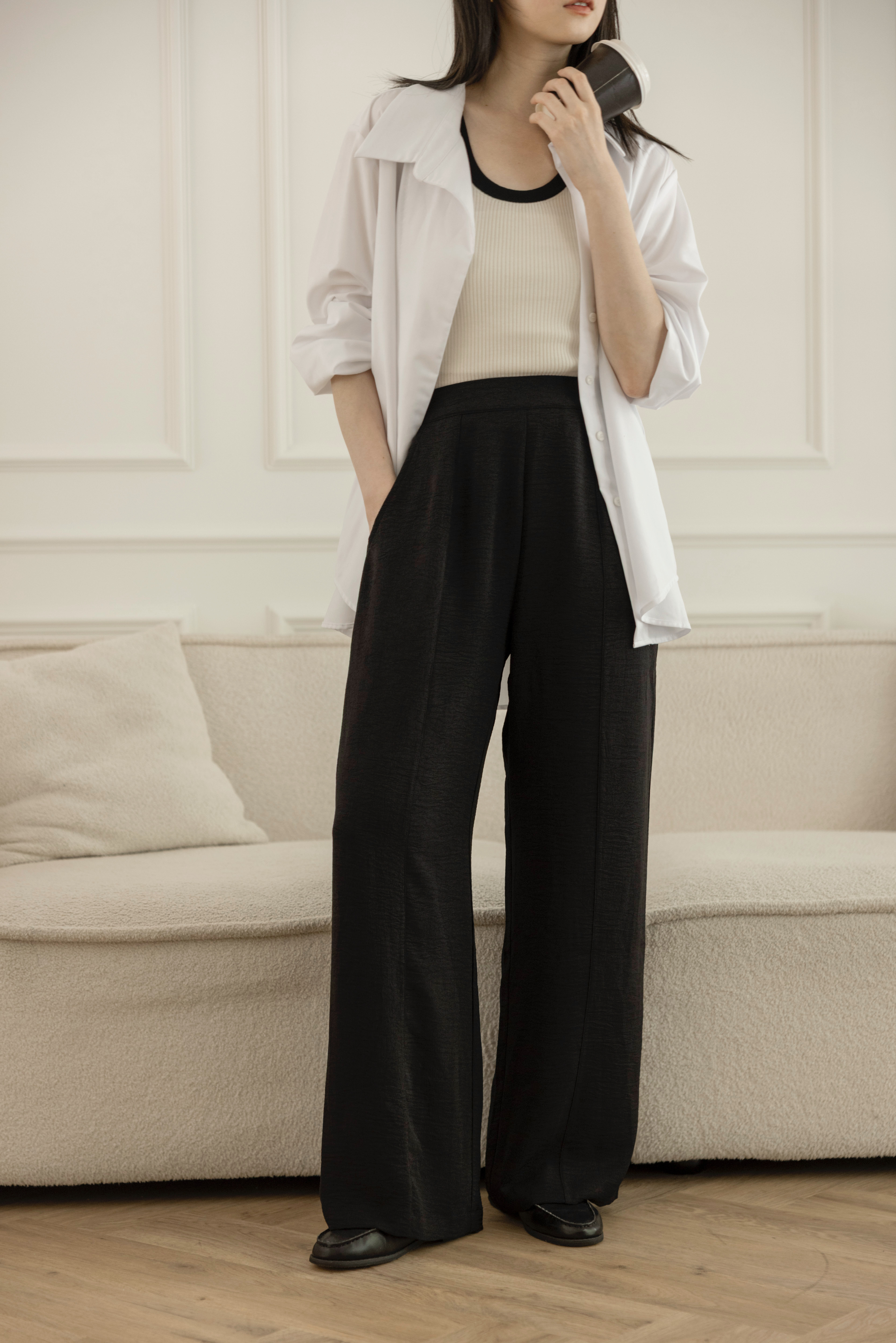 紋理感柔滑西褲