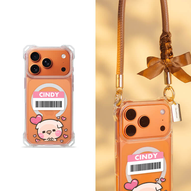 【授權聯名】我是幸福肥 四角好掛殼 - 透明防摔掛繩殼 (MagSafe磁吸) iPhone手機殼