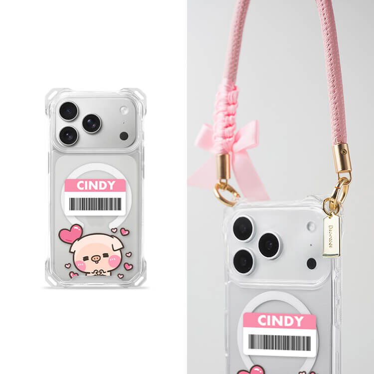 【授權聯名】我是幸福肥 四角好掛殼 - 透明防摔掛繩殼 (MagSafe磁吸) iPhone手機殼