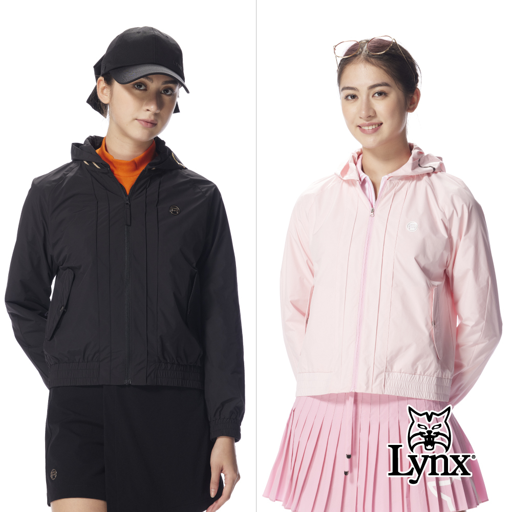 【Lynx Golf】女款拉鍊可拆帽防風防潑水夾克