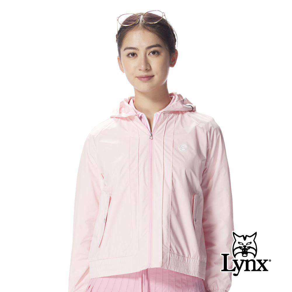 【Lynx Golf】女款拉鍊可拆帽防風防潑水夾克
