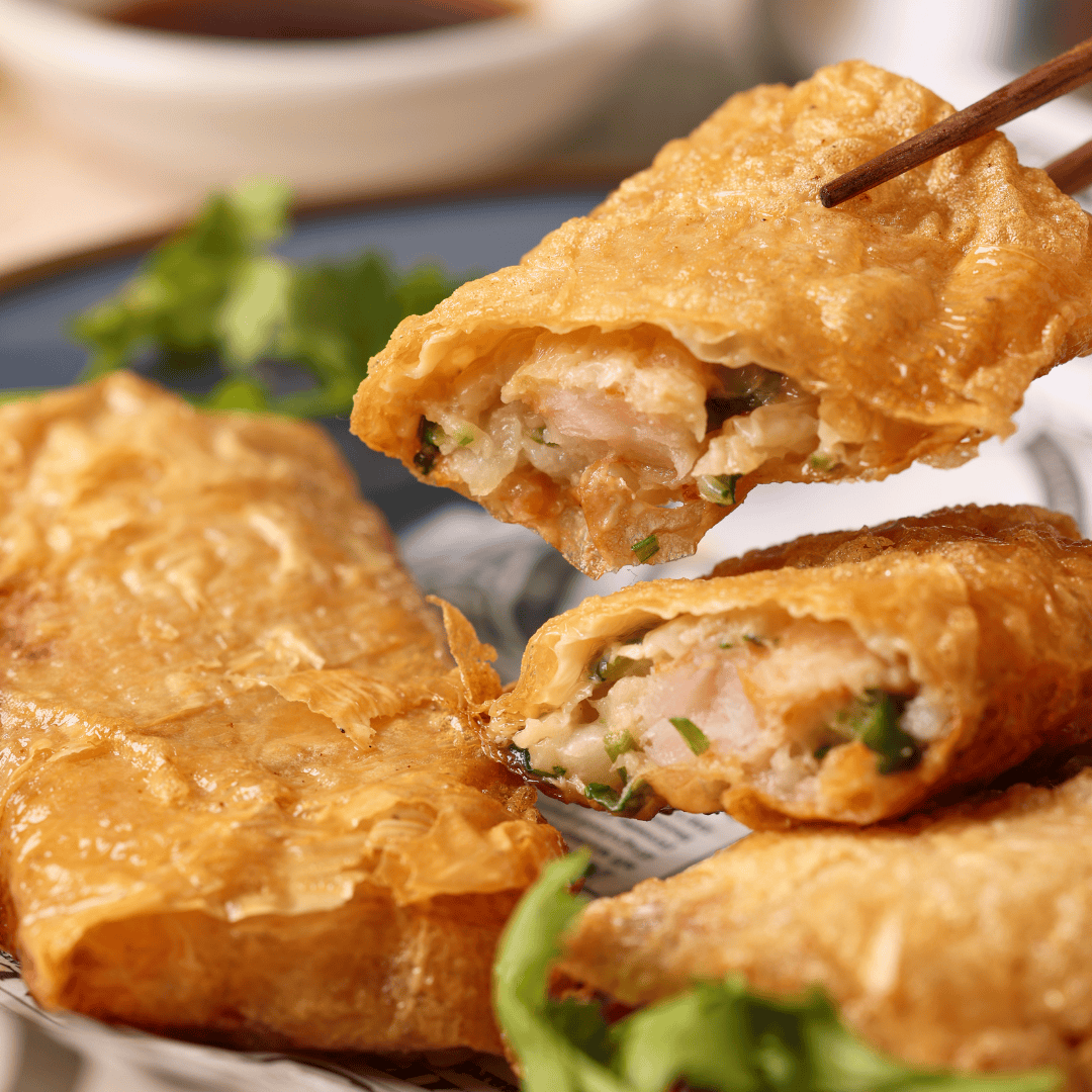 【心港點】鮮蝦金酥腐皮捲/4入