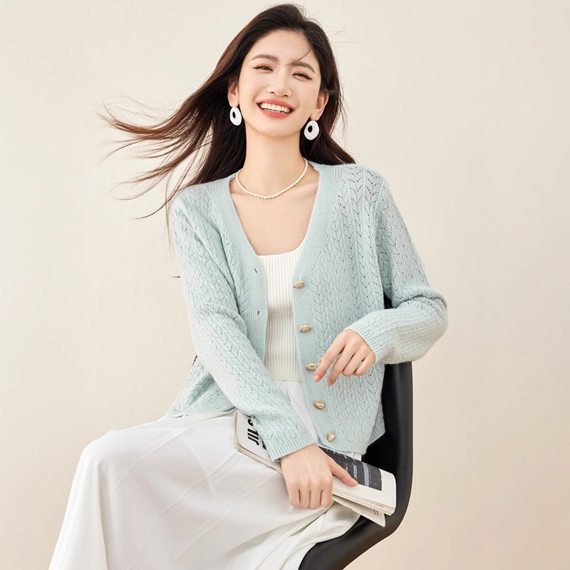 麻花珠釦針織外套上衣 兩色