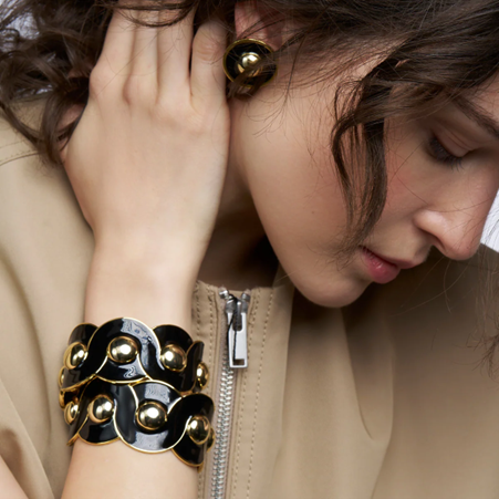 1BU0407-060 [BANGLEUP] Moon Earrings Carbon Black #BUP22-MOO-OPU04 (EU)