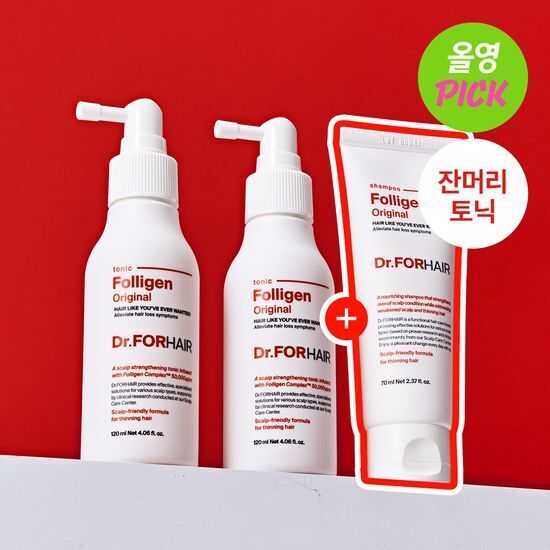 《Olive Young連線》Dr.forhair Folligen Original Tonic Double Pack (120ml+120ml+70ml shampoo)