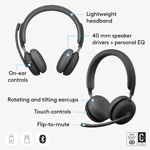Logitech Zone Wireless 2 AI-powered Headset (Teams) / (UC)