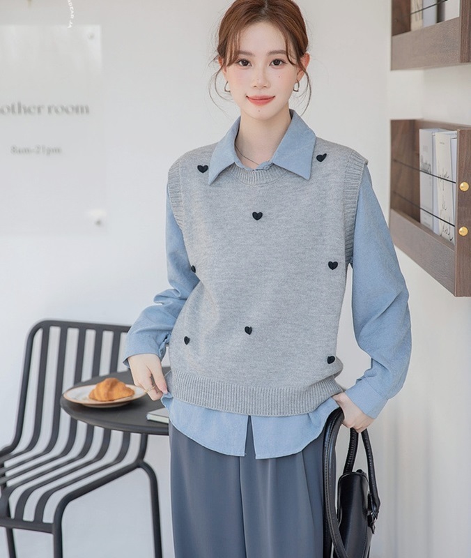 圓領愛心針織背心 兩色