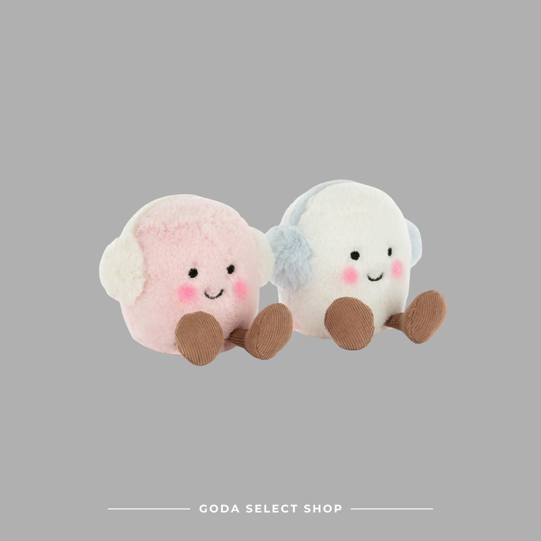 Jellycat Amuseables Toastie Pink and White Marshmallows 耳罩棉花糖 玩偶