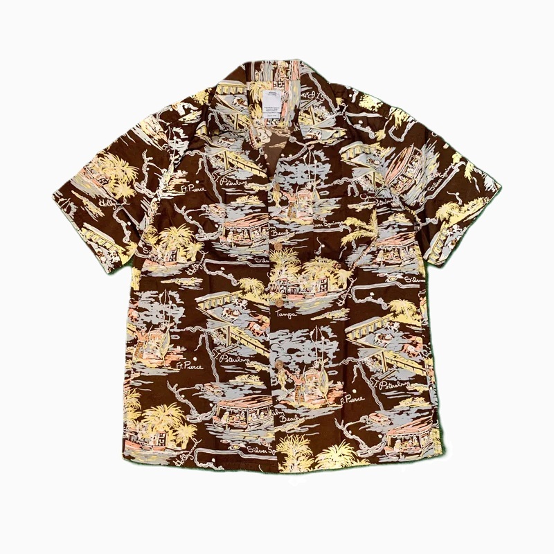 ON SALE : VISVIM DUKE SHIRT SUNSHINE S/S (COTTON/RAYON) - BROWN IN STOCK NOW (現貨發售中)
