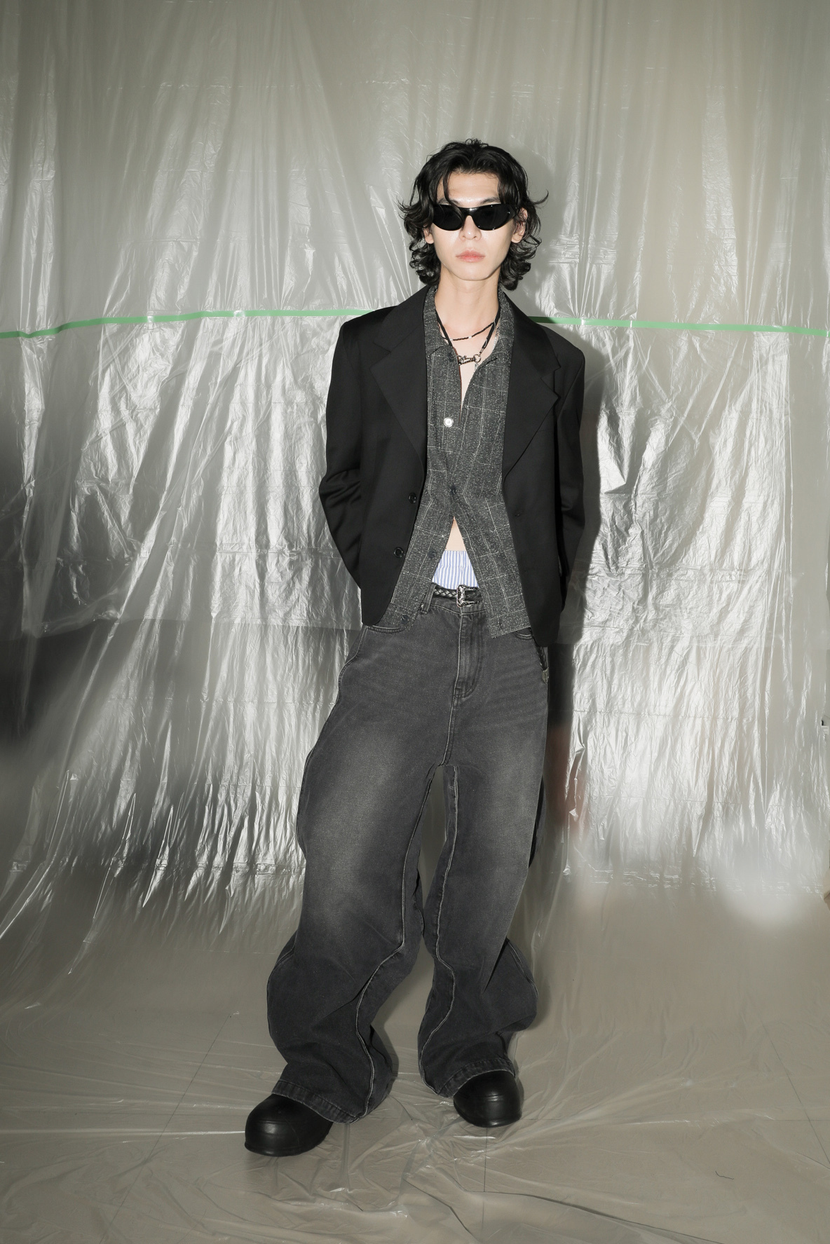 【Unisex】Wave Oversized Denim Jeans #牛仔褲 (XL售完不補)