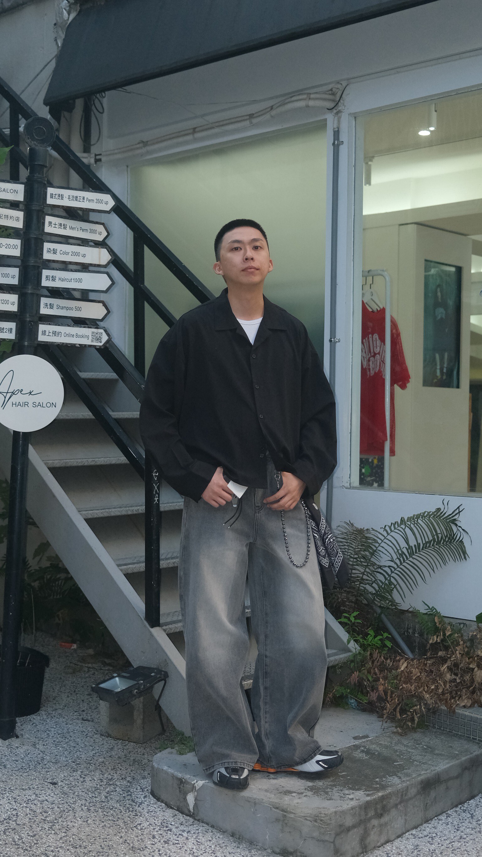 古巴領紋理襯衫