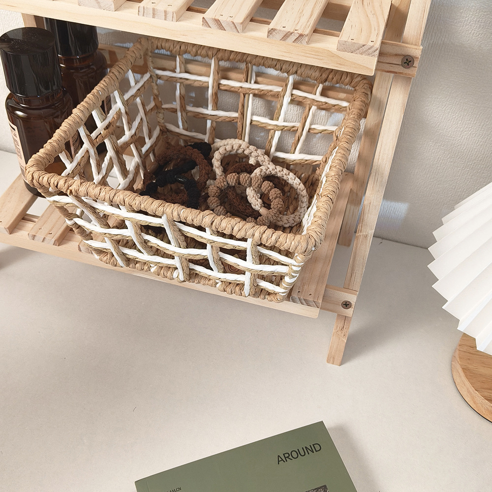 《6280》INS風紙繩編織收納籃