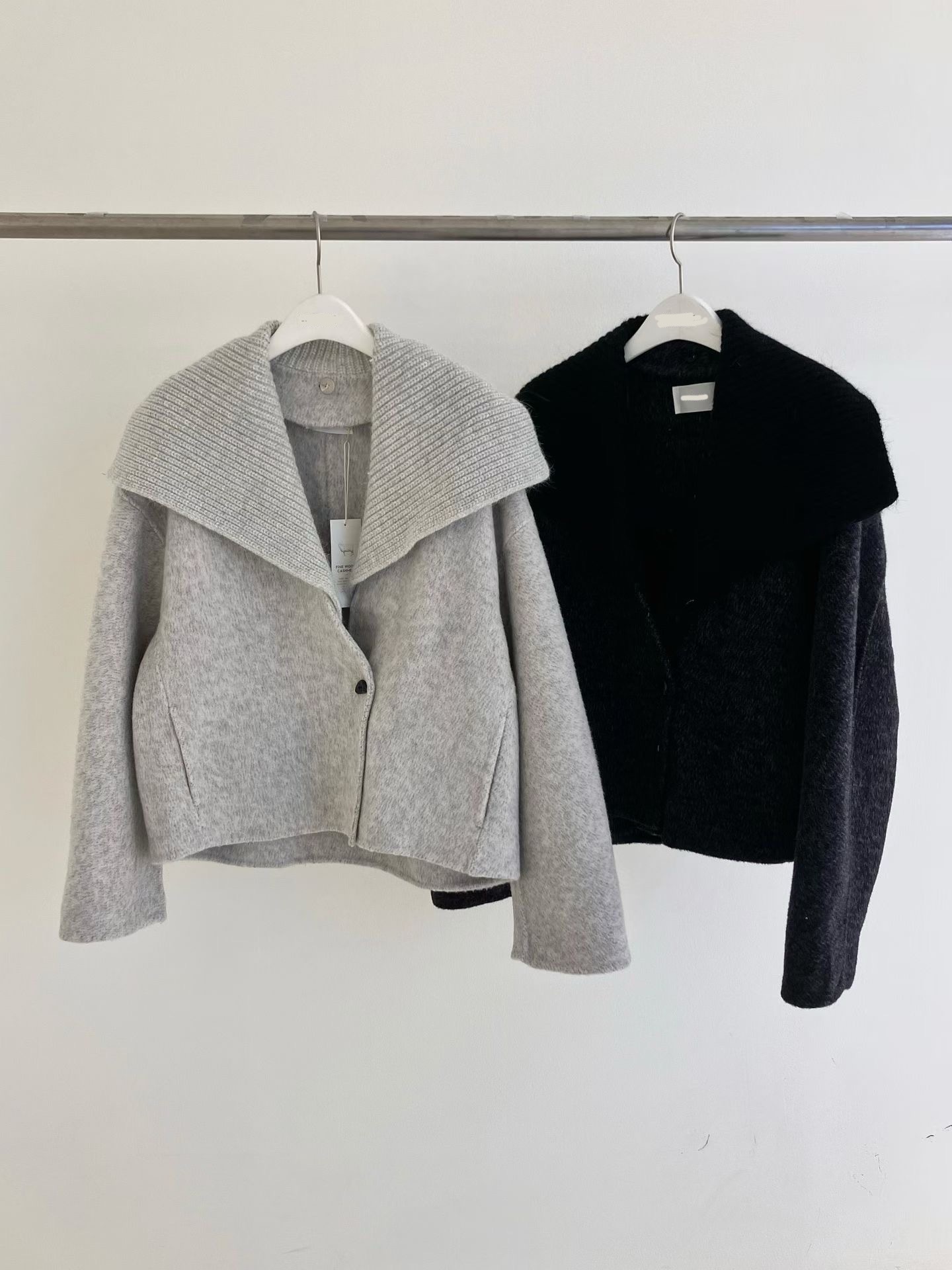 羊絨拼領2way Handmade外套