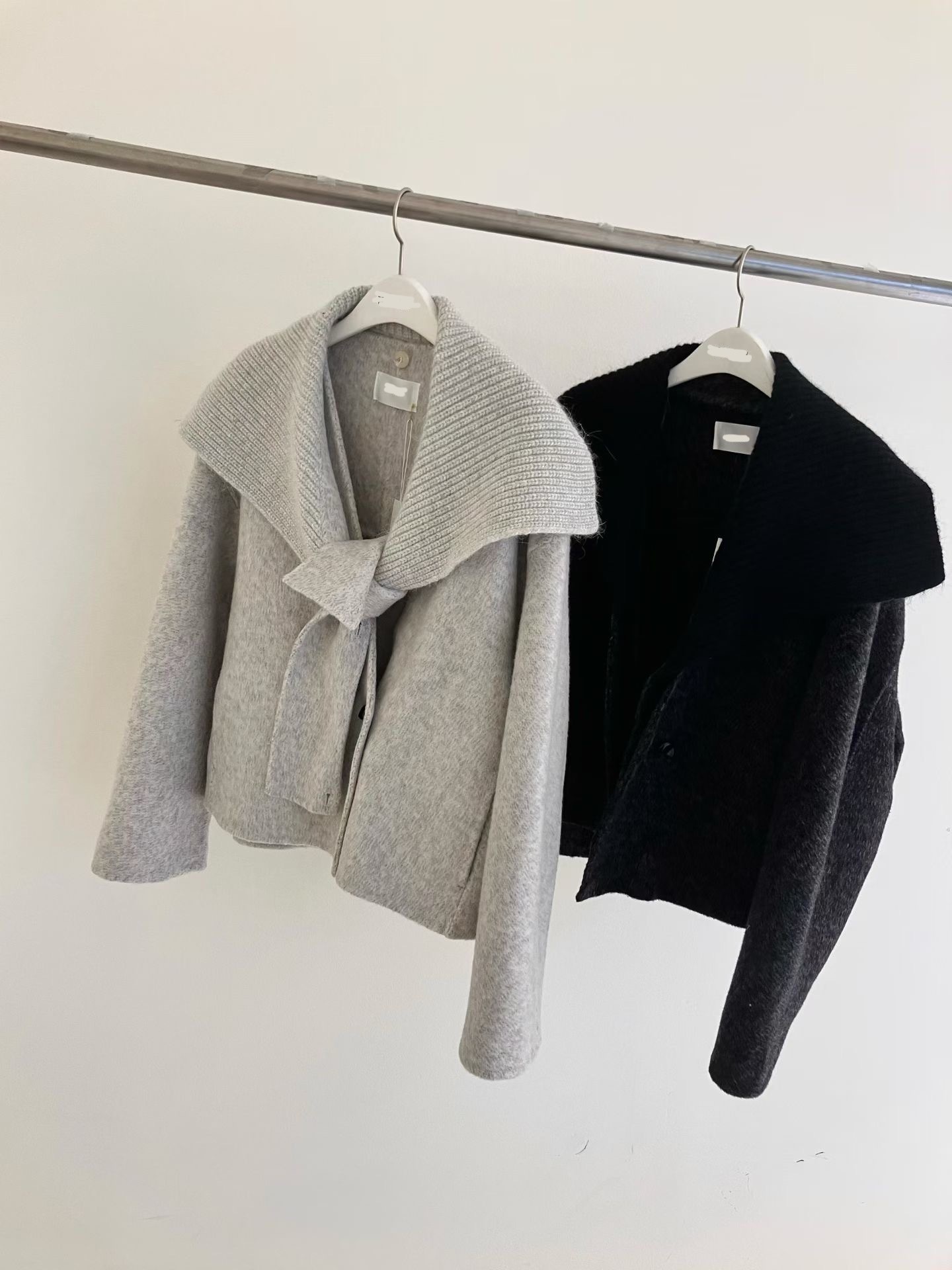 羊絨拼領2way Handmade外套