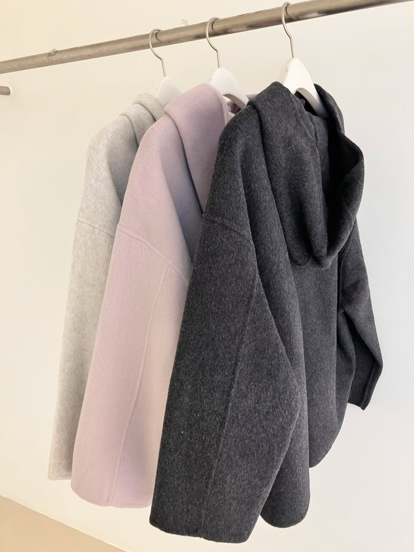 羊絨中長有帽handmade外套