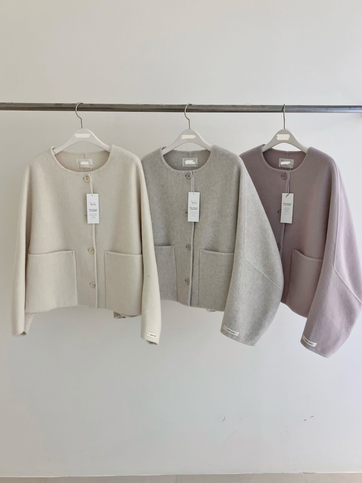 圓領羊絨handmade外套