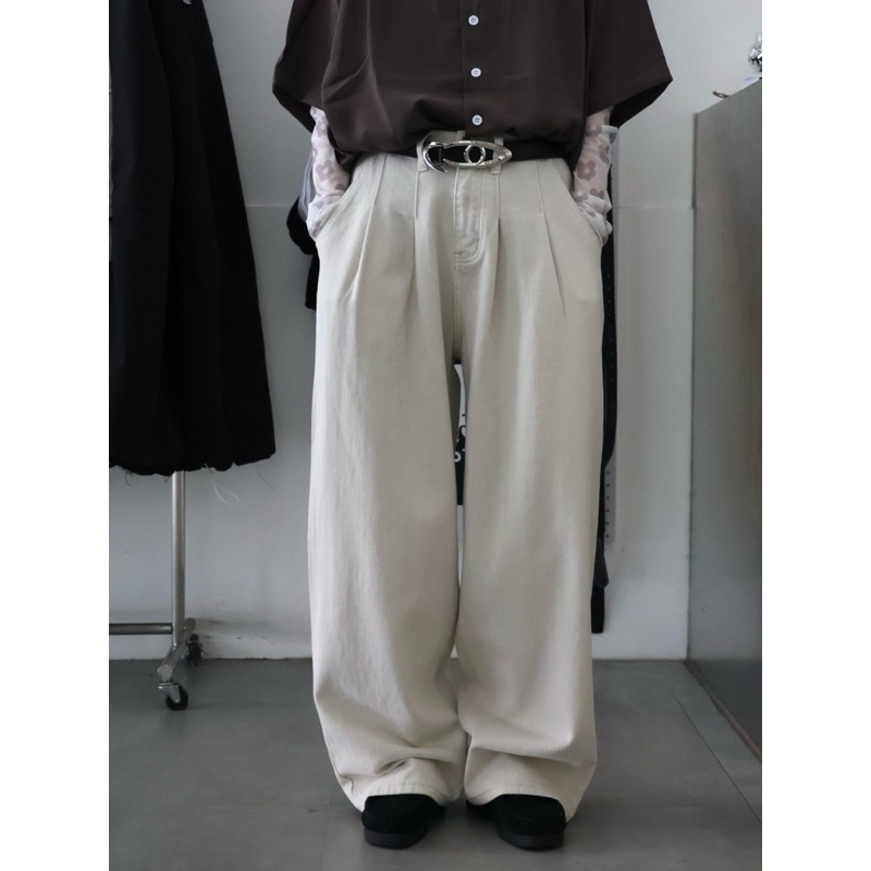 ITS後鬆緊牛仔寬褲
