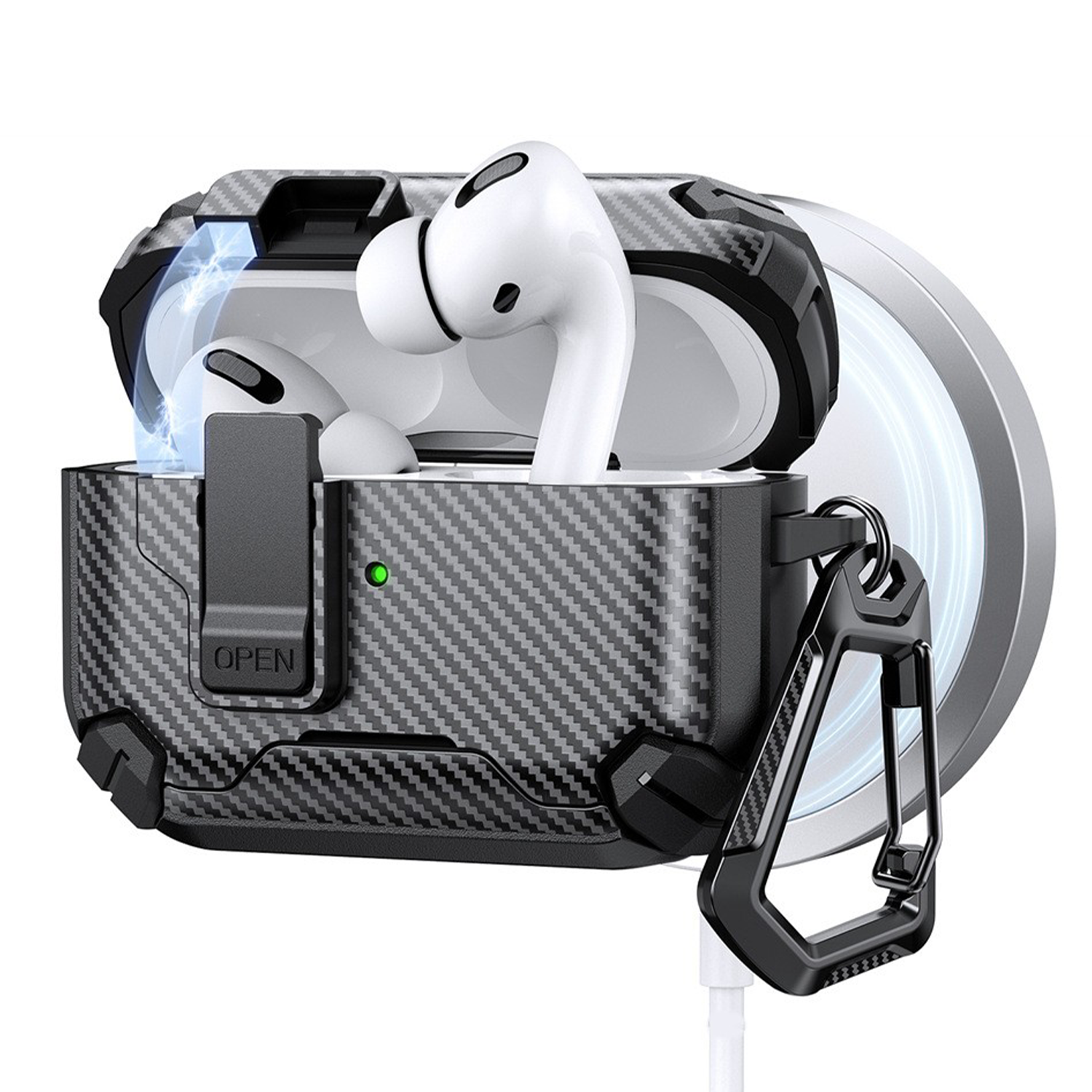 【部份現貨】 XPRO - Mag Shield Auto Lock - Airpods Pro 3 Magsafe Case 高度防撞自動彈蓋安全鎖支架磁吸充電保護套 4