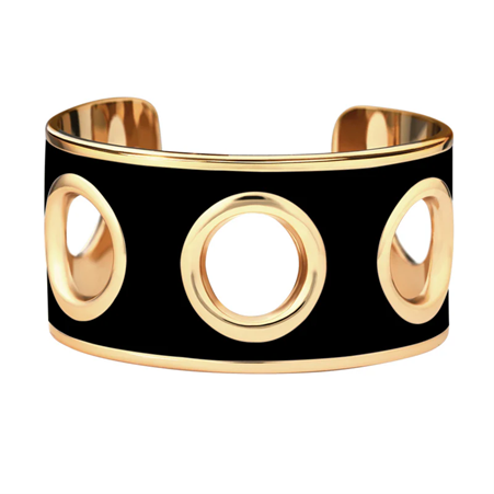 1BU0407-185 [BANGLEUP] Eyelet Cuff Bracelet Carbon Black #BUP20-EYE-MAI04 (EU)