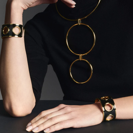 1BU0407-185 [BANGLEUP] Eyelet Cuff Bracelet Carbon Black #BUP20-EYE-MAI04 (EU)