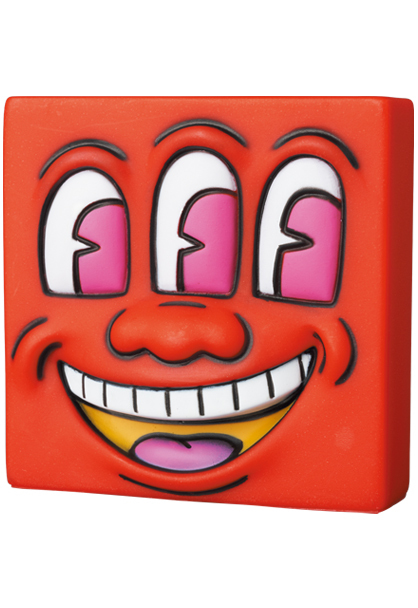 MEDICOM MINI VCD KEITH HARING #2 Three Eyed Smiling Face (Red)