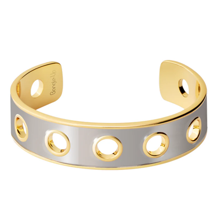 1BU0407-109 [BANGLEUP] Eyelet Bangle Two-tone Light Gold & Rhodium #BUP21-EYE-BAO02 (EU)