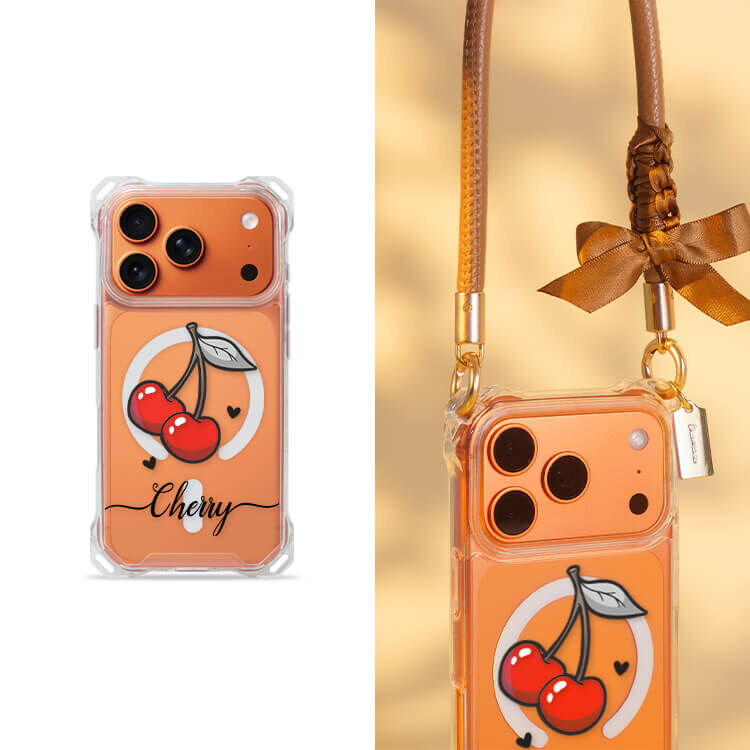 可愛小櫻 四角好掛殼 - 透明防摔掛繩殼 (MagSafe磁吸) iPhone手機殼