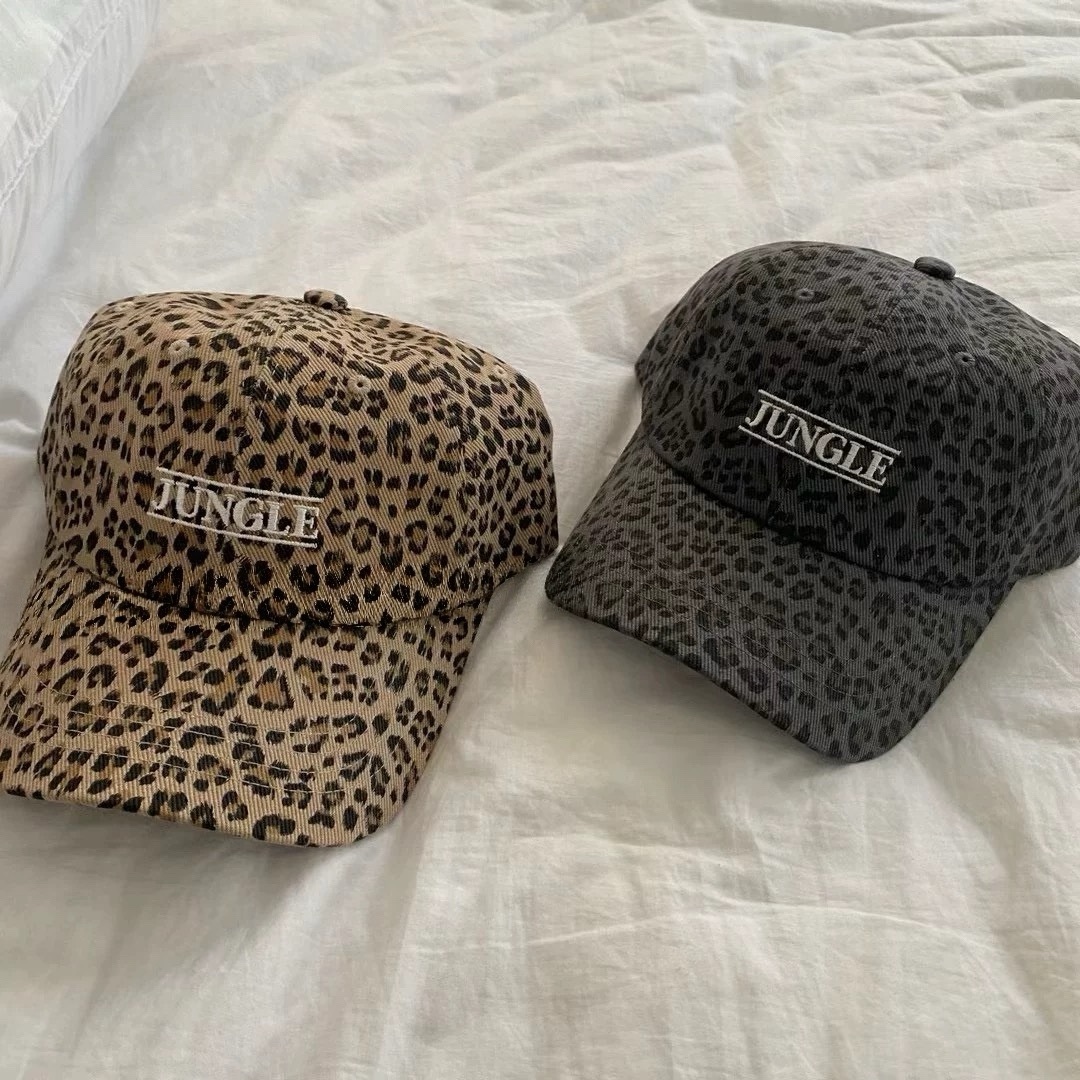 斜紋布復古豹紋老帽/三色