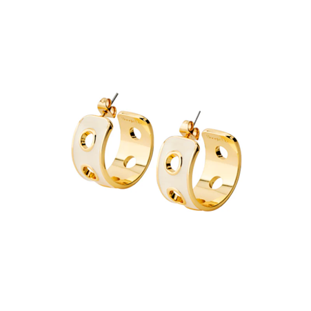 1BU1003-051 [BANGLEUP] Eyelet Hoop Earrings Sandy White #BUP20-EYE-OCR03 (A-K11-E)