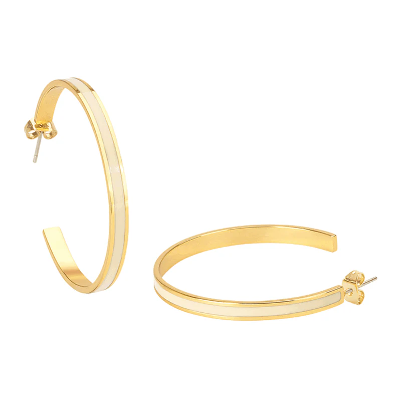 1BU0407-028 [BANGLEUP] Bangle Hoop Earrings - Sand White #BUP06-BAN-OCR03 (EU)