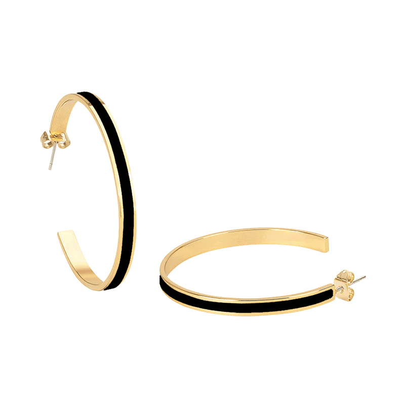 1BU0407-029 [BANGLEUP] Bangle Hoop Earrings - Black #BUP18-BAN-OCR04 (EU)