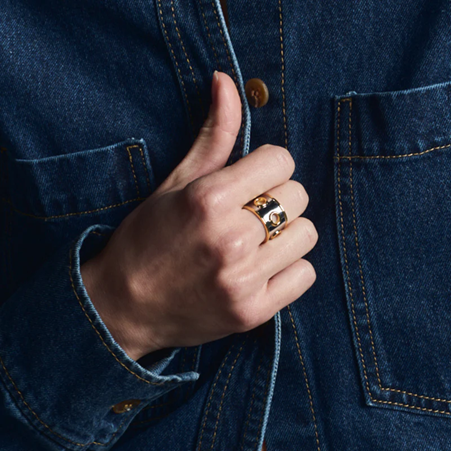 1BU0407-019 [BANGLEUP] Eyelet Ring Light Gold & Rhodium #BUP20-EYE-BAG02 (EU)