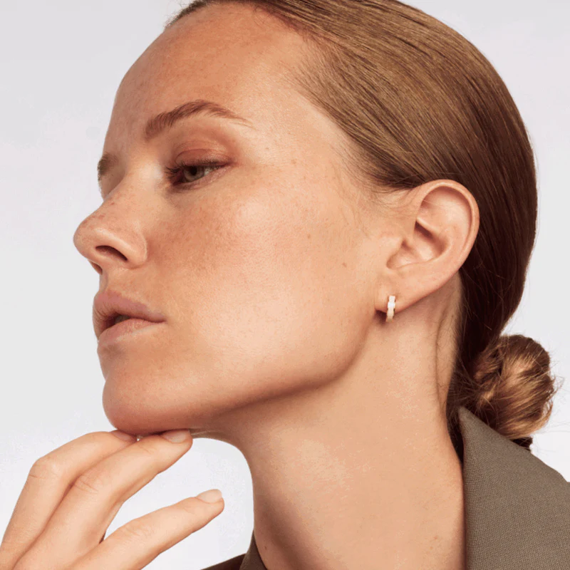 1BU1003-040 [BANGLEUP] Bangle Mini Hoop Earrings - Sand White #BUP09-BAN-OCRS03 (A-K11-E)