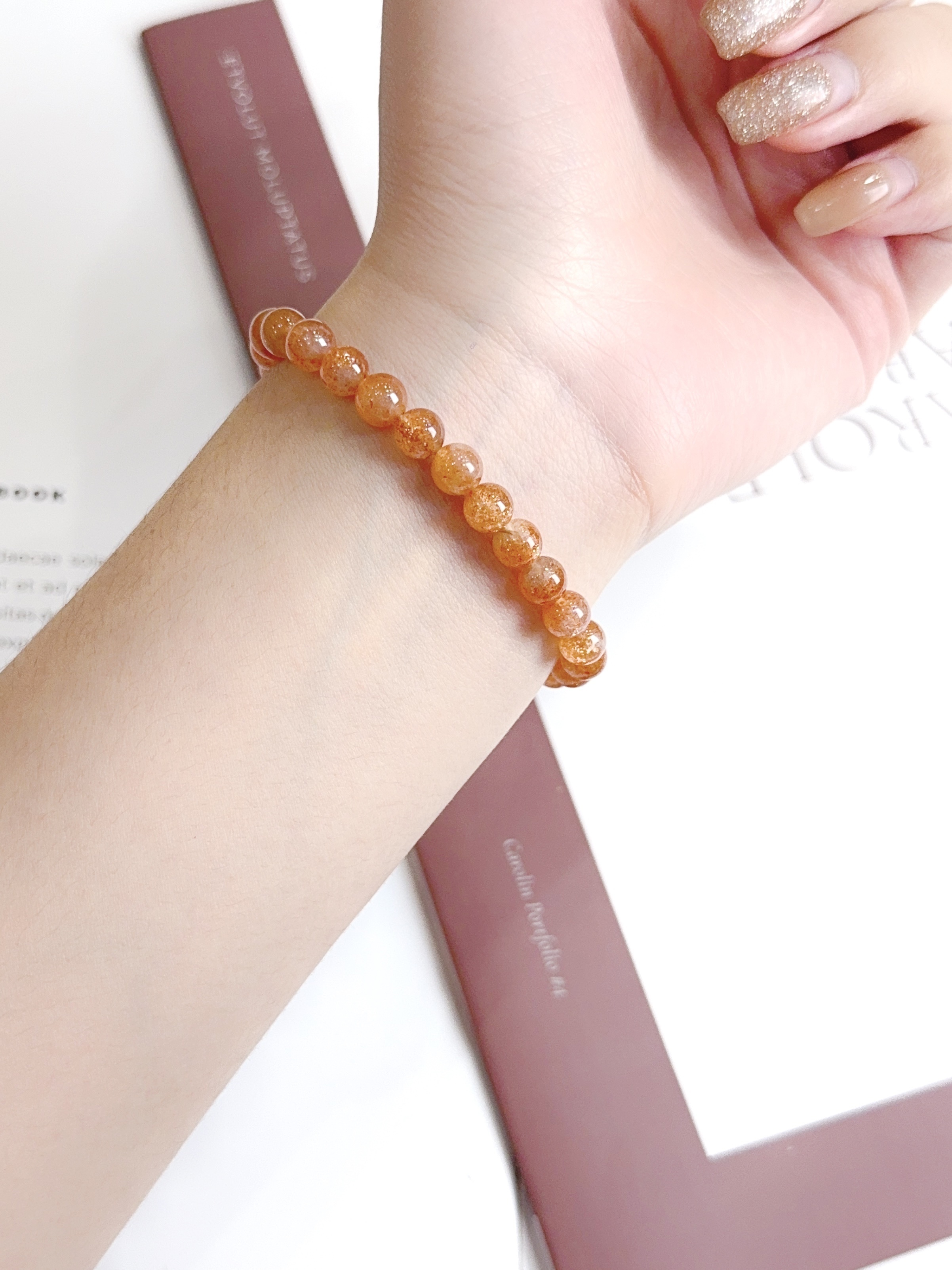 6mm太陽石水晶手串