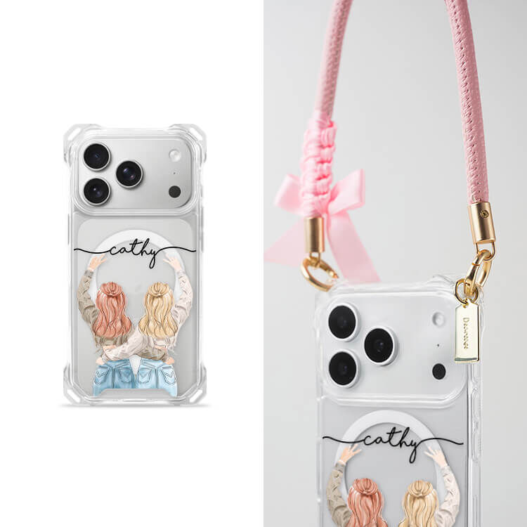 閨蜜女孩  四角好掛殼 - 透明防摔掛繩殼 (MagSafe磁吸) iPhone手機殼