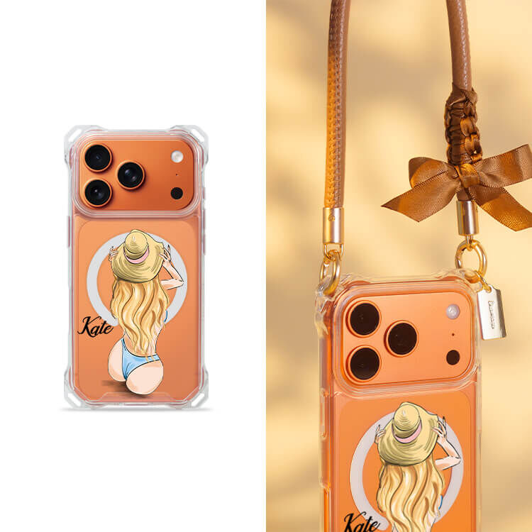 熱情女孩  四角好掛殼 - 透明防摔掛繩殼 (MagSafe磁吸) iPhone手機殼