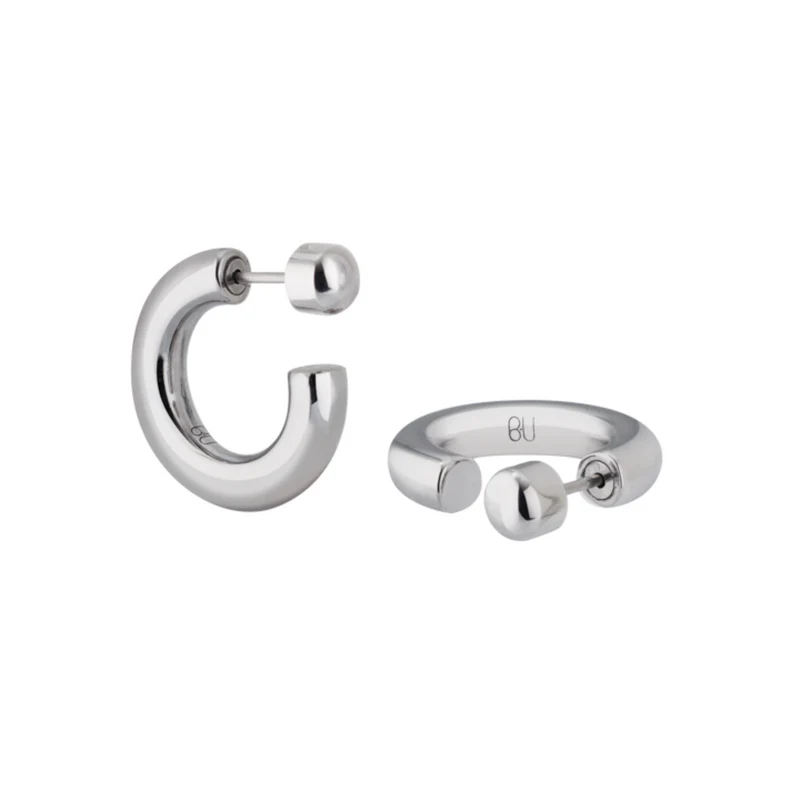 1BU1003-047 BANGLEUP Mini AN-O Hoop Earrings - Silver #BUP20-ANO-OCRS01 (A-EU-E)