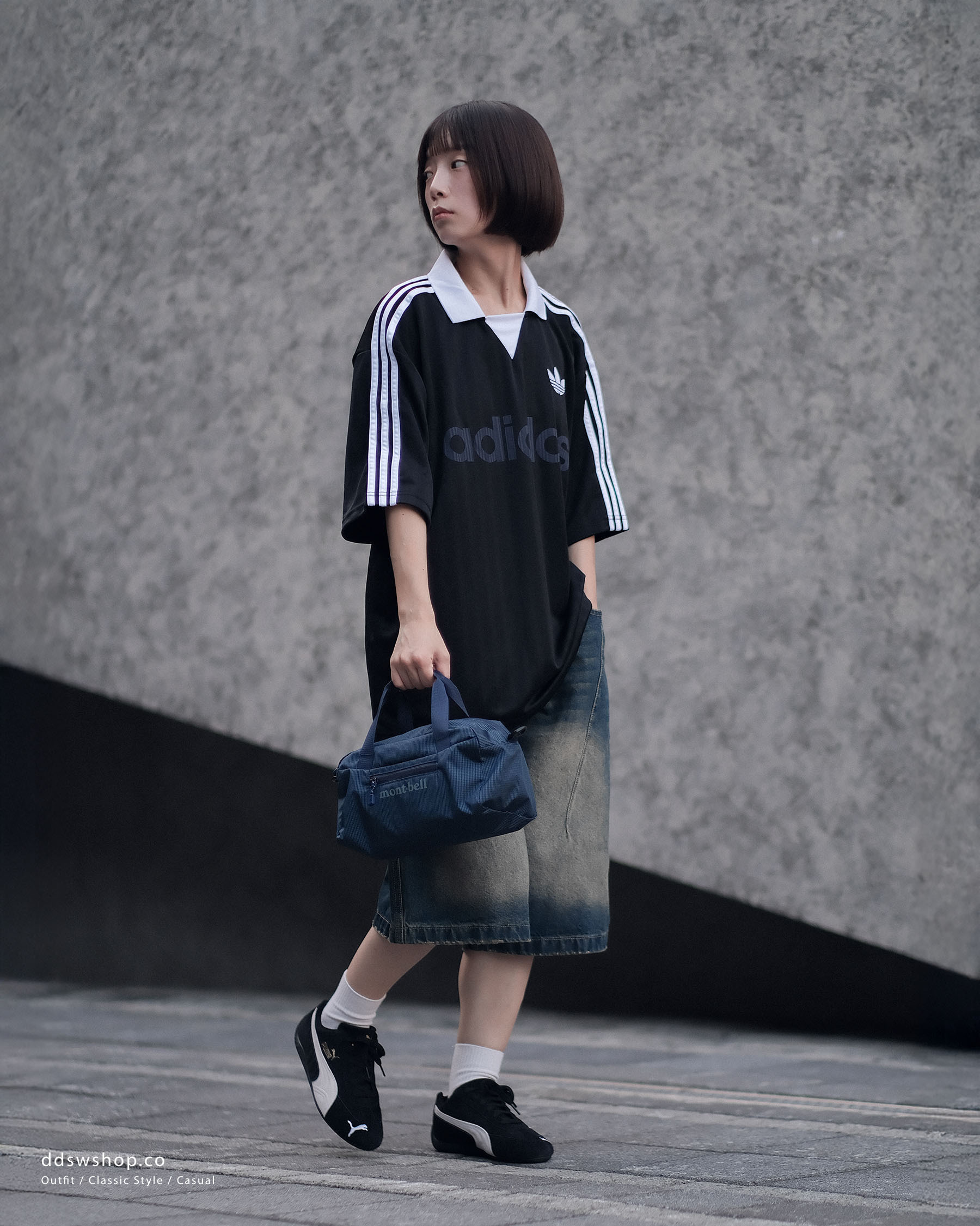 "現貨+代購" Montbell 戶外多功能收納手提 單肩斜背包 5L 黑色/海軍藍